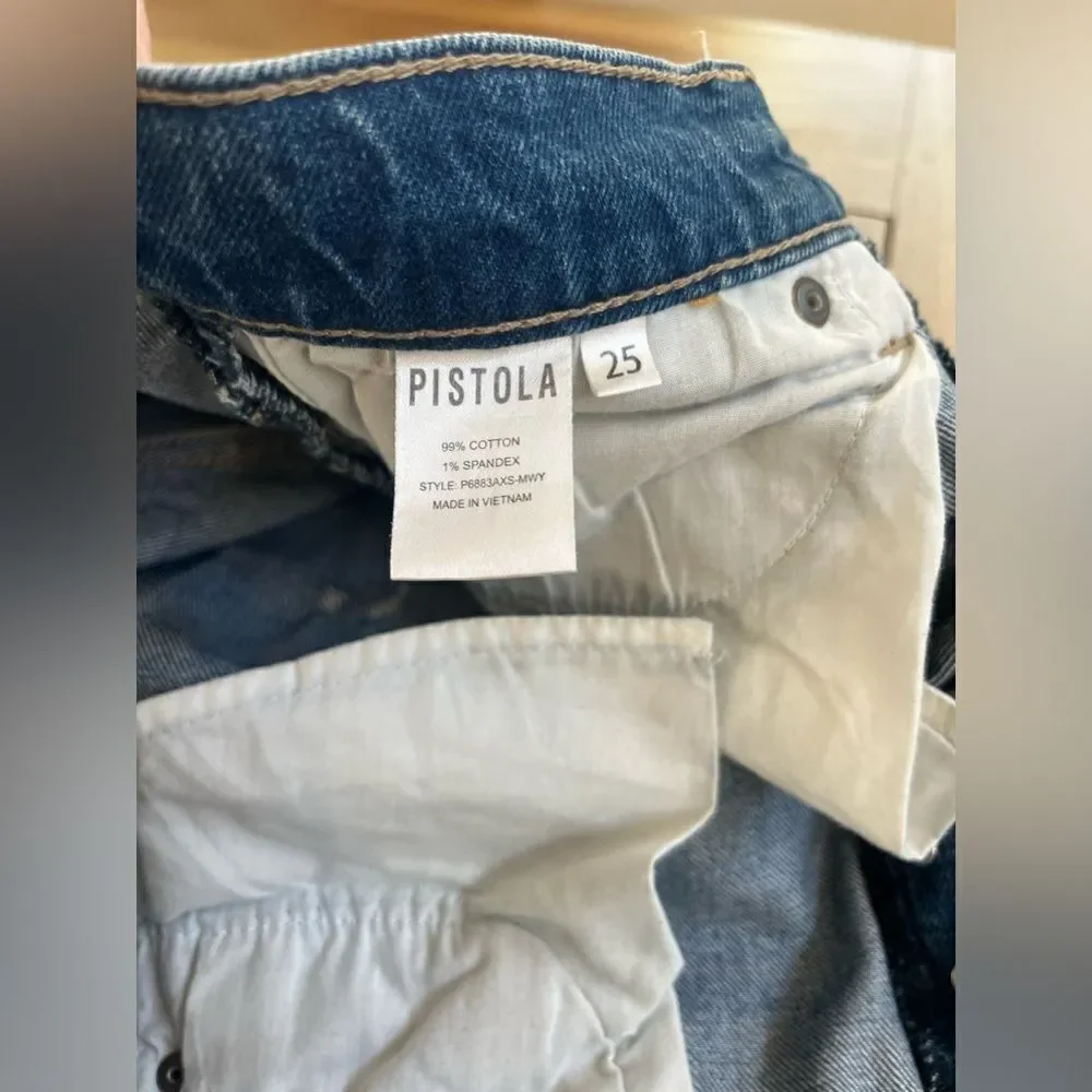 PISTOLA Women's Blue Jeans with White Stripe! Size 25